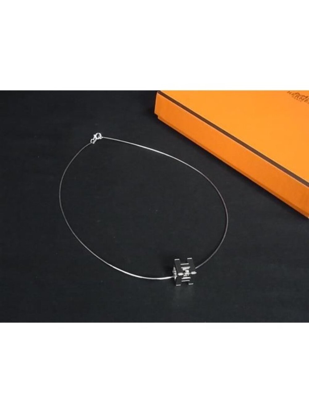 Hermes Cage D'h Cube Pendant Silver